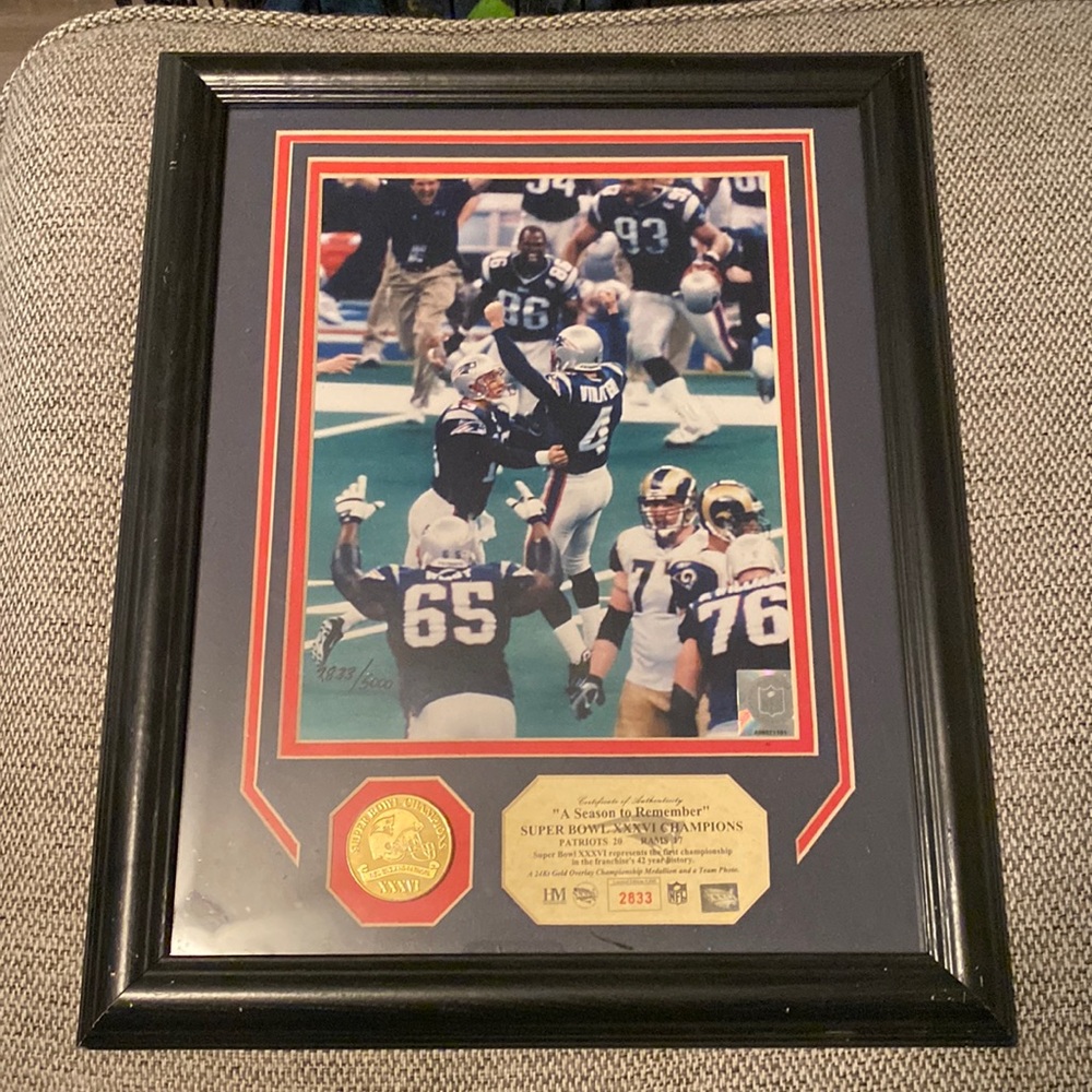 SUPER BOWL XXXVI CHAMPIONS PATRIOTS 20 RAMS 17